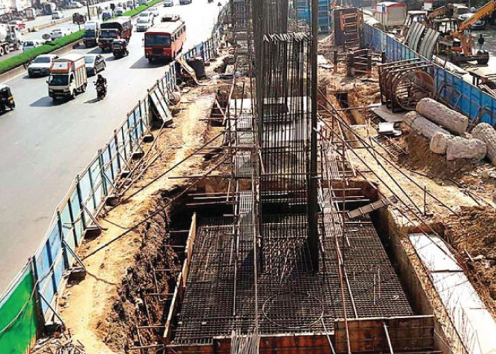 Metro construction underway in Mulund